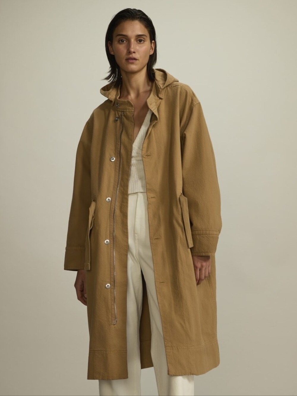 Everlane Canvas Cotton Organic Parka in Cappuccino